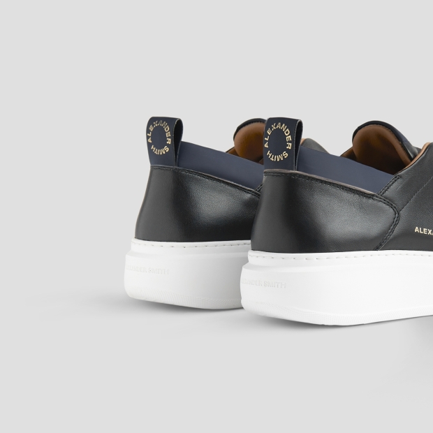 Sneakers Alexander Smith wembley slip-on uomo in morbida pelle blu - 4