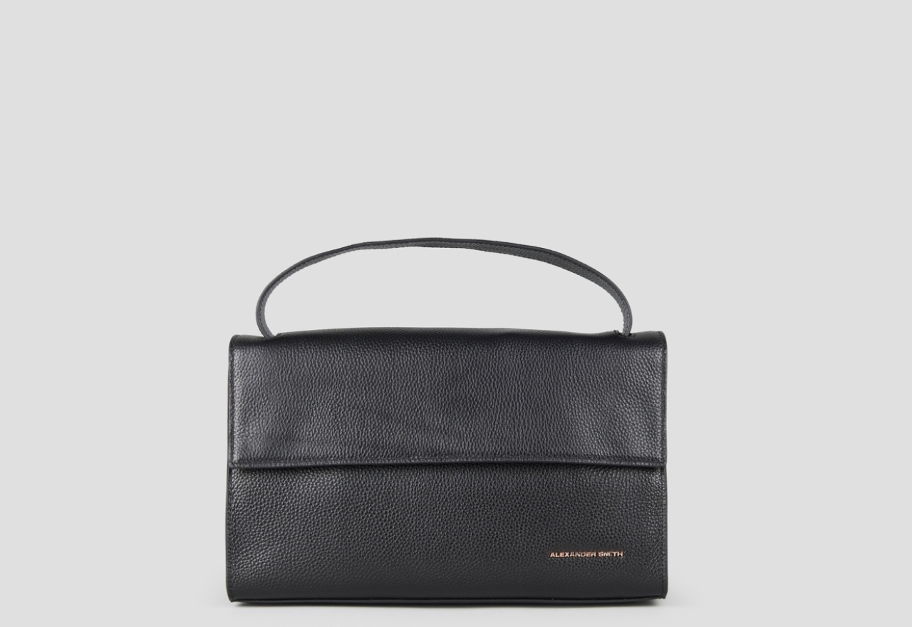 Sneakers Alexander Smith holly borsa a spalla con tracolla in pelle bottalata nera - 1