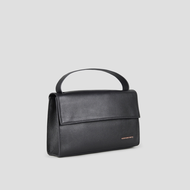 Sneakers Alexander Smith holly borsa a spalla con tracolla in pelle bottalata nera - 3