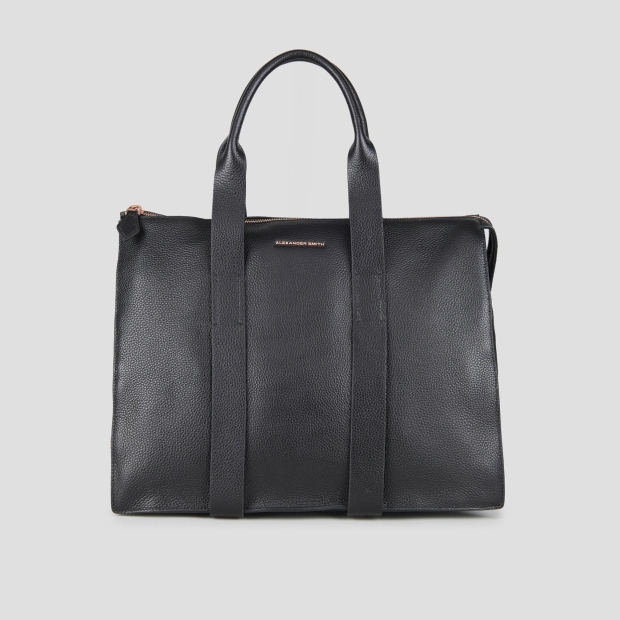 Sneakers Alexander Smith jane large borsa a mano con tracolla in pelle bottalata nera - 1