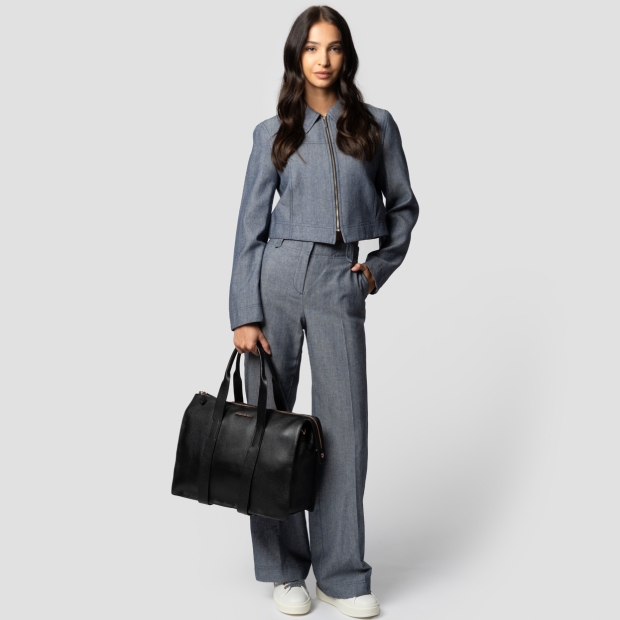 Sneakers Alexander Smith jane large borsa a mano con tracolla in pelle bottalata nera - 7