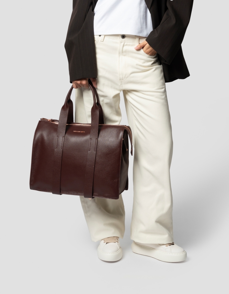 Sneakers Alexander Smith jane large borsa a mano con tracolla in pelle bottalata bordeaux - 2