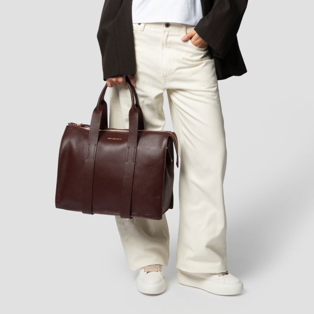 Sneakers Alexander Smith jane large borsa a mano con tracolla in pelle bottalata bordeaux - 2