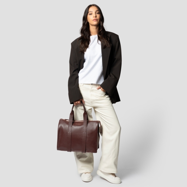 Sneakers Alexander Smith jane large borsa a mano con tracolla in pelle bottalata bordeaux - 7