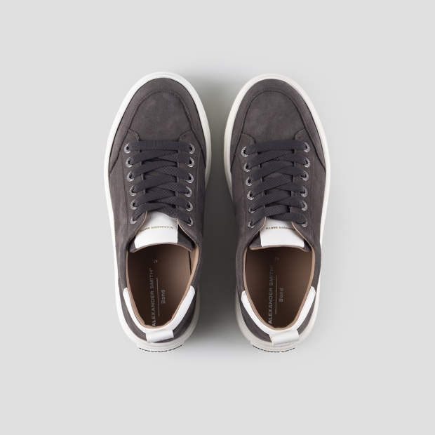 Sneakers Alexander Smith bond uomo in nabuk marrone e dettagli in pelle bianca - 5