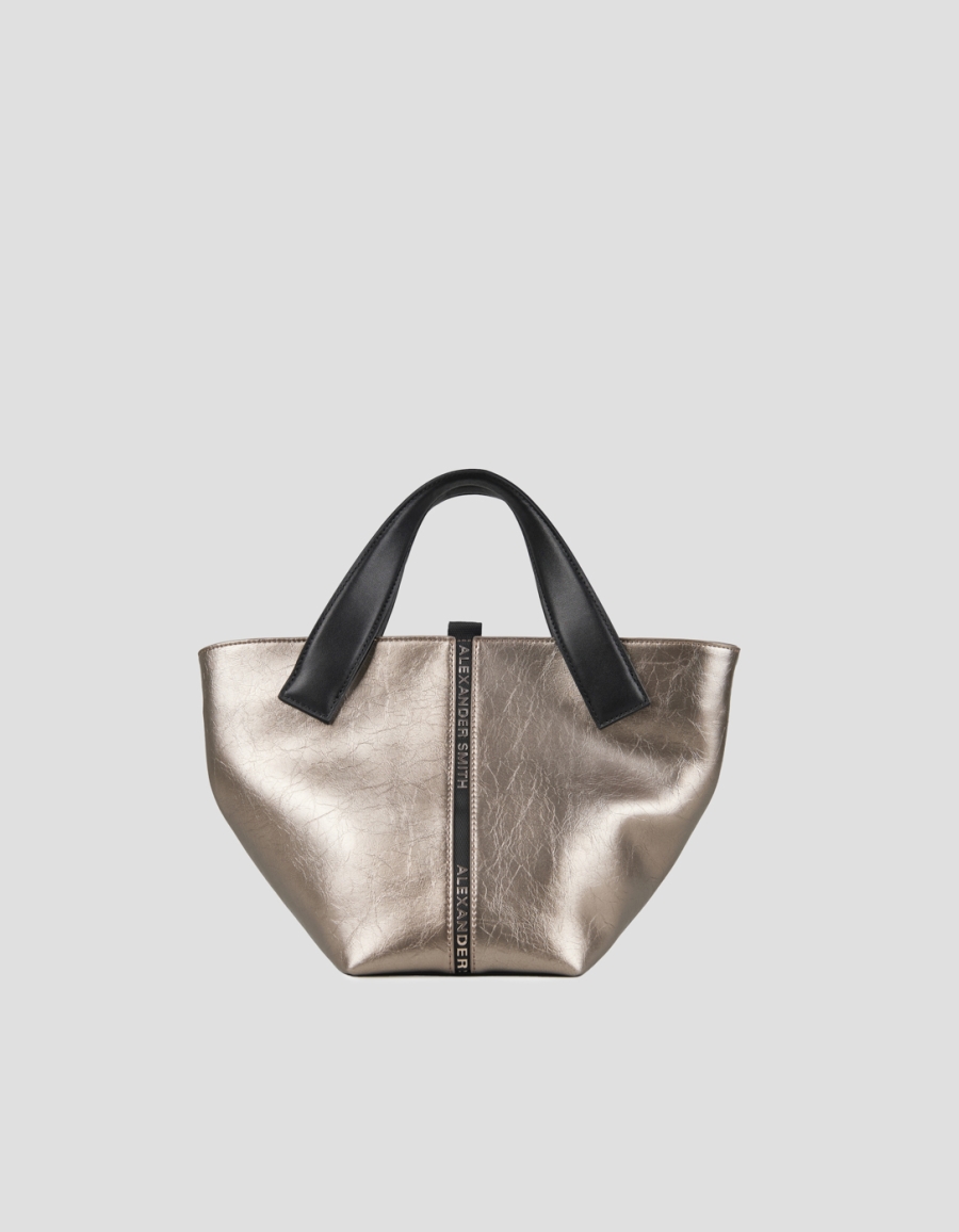 Sneakers Alexander Smith lauren small borsa a mano con tracolla in pelle laminata oro - 1