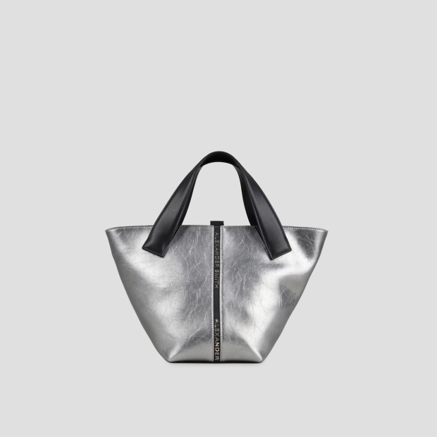 Sneakers Alexander Smith lauren small borsa a mano con tracolla in pelle laminata argento - 3