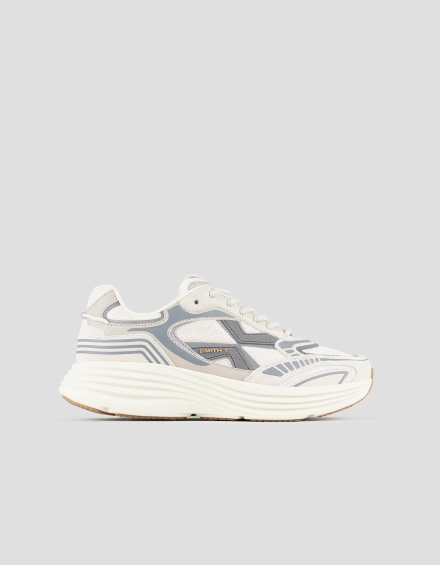 Sneakers Alexander Smith storm uomo in pelle e tessuto tecnico in bianco con dettagli grigi - 1