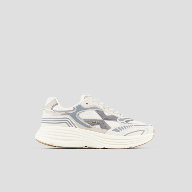 Sneakers Alexander Smith storm uomo in pelle e tessuto tecnico in bianco con dettagli grigi - 1