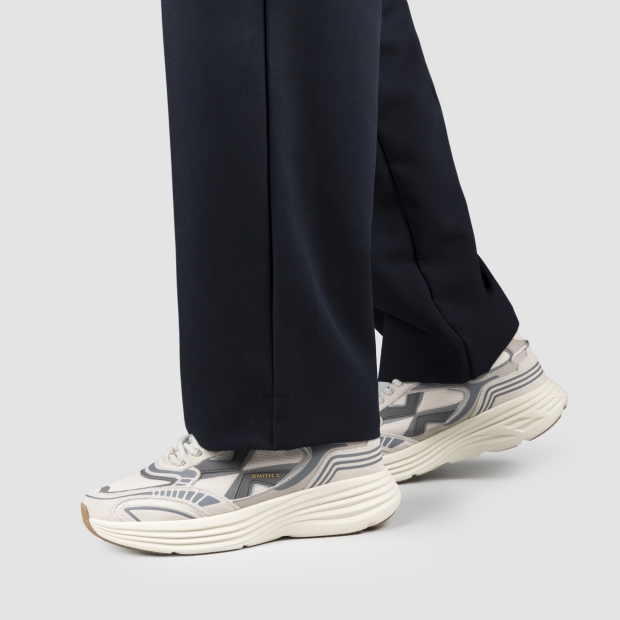 Sneakers Alexander Smith storm uomo in pelle e tessuto tecnico in bianco con dettagli grigi - 2