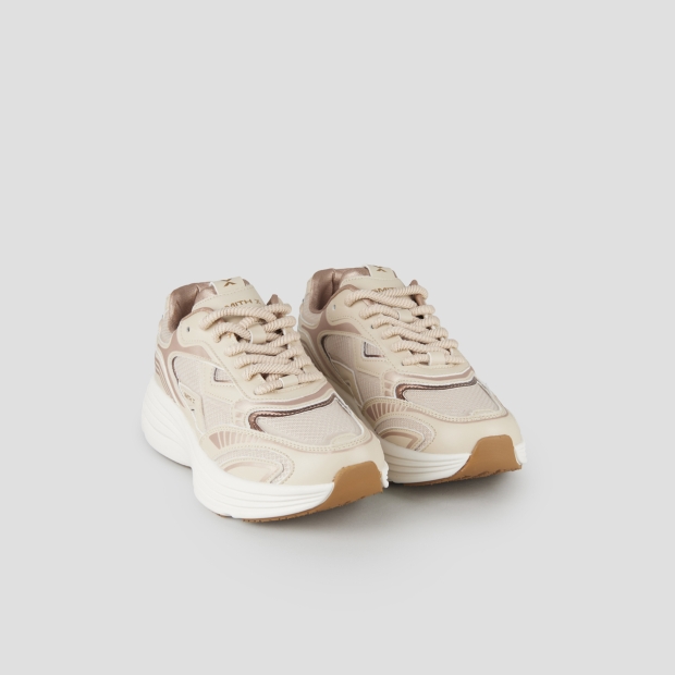 Sneakers Alexander Smith storm donna in pelle e tessuto tecnico beige - 3