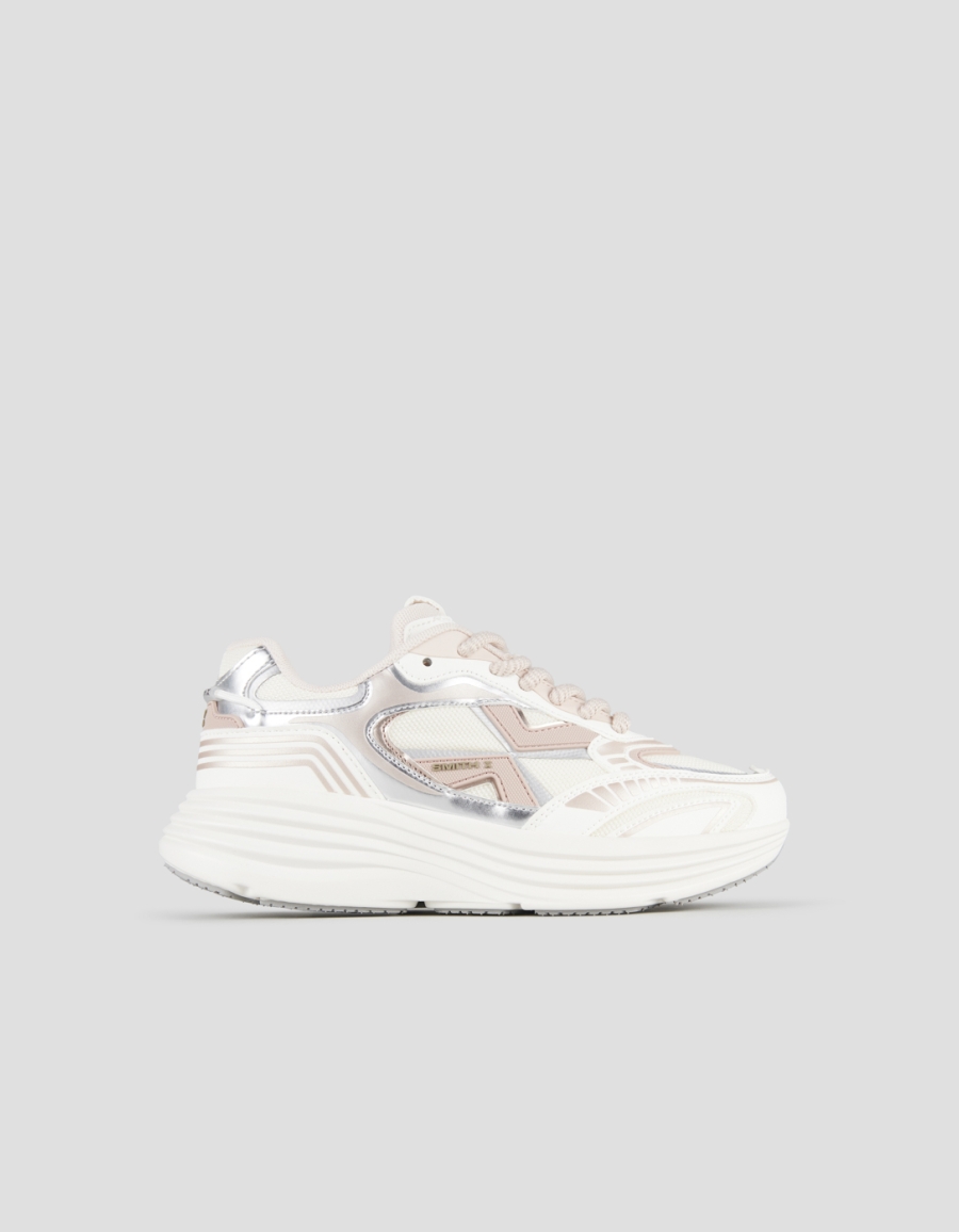 Sneakers Alexander Smith storm donna in pelle bianca e rosa e tessuto tecnico - 1