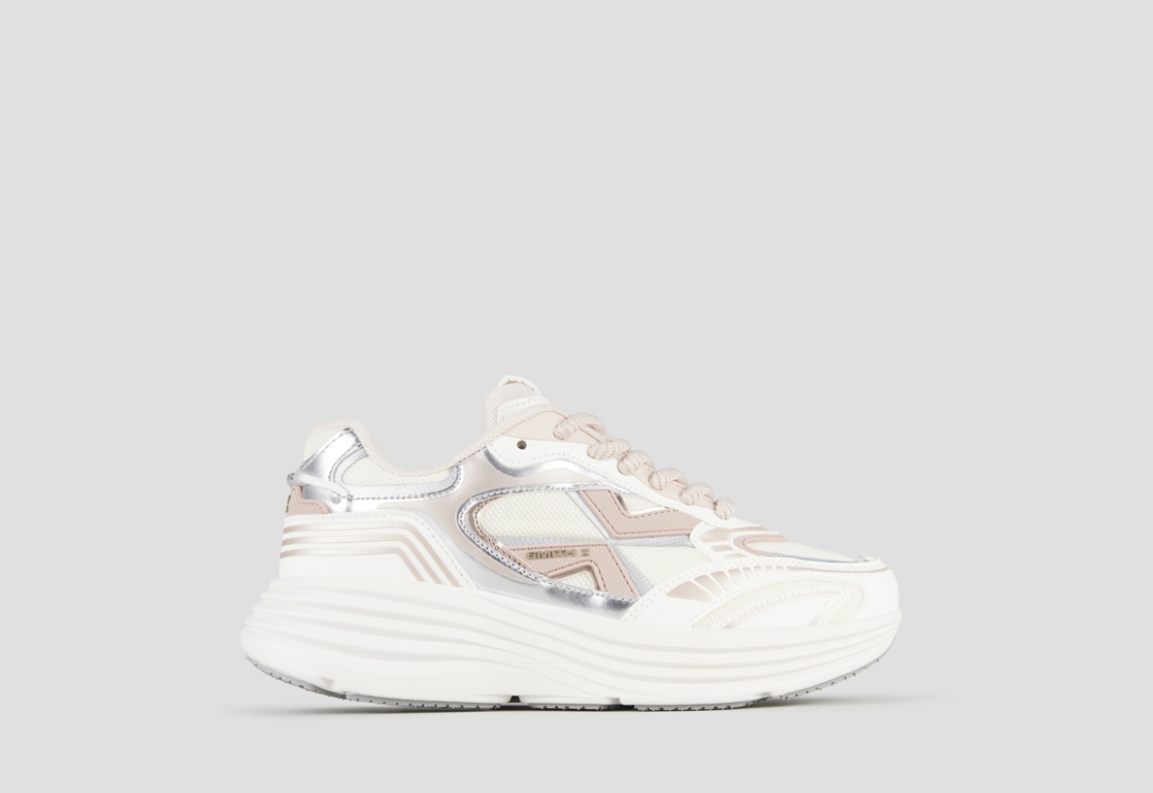 Sneakers Alexander Smith storm donna in pelle bianca e rosa e tessuto tecnico - 1