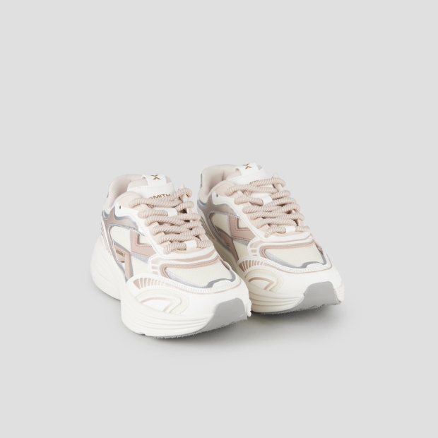 Sneakers Alexander Smith storm donna in pelle bianca e rosa e tessuto tecnico - 3