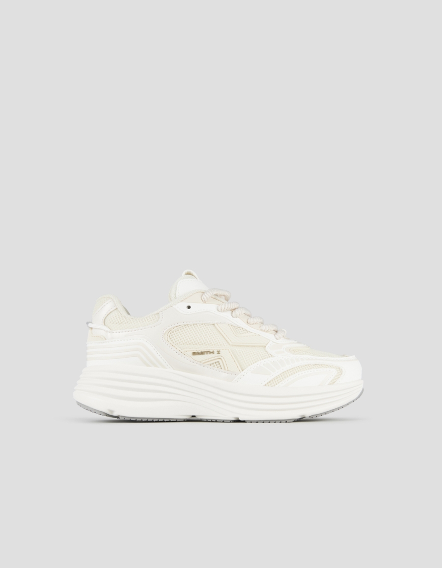 Sneakers Alexander Smith storm donna in pelle bianca e tessuto tecnico giallo chiaro - 1