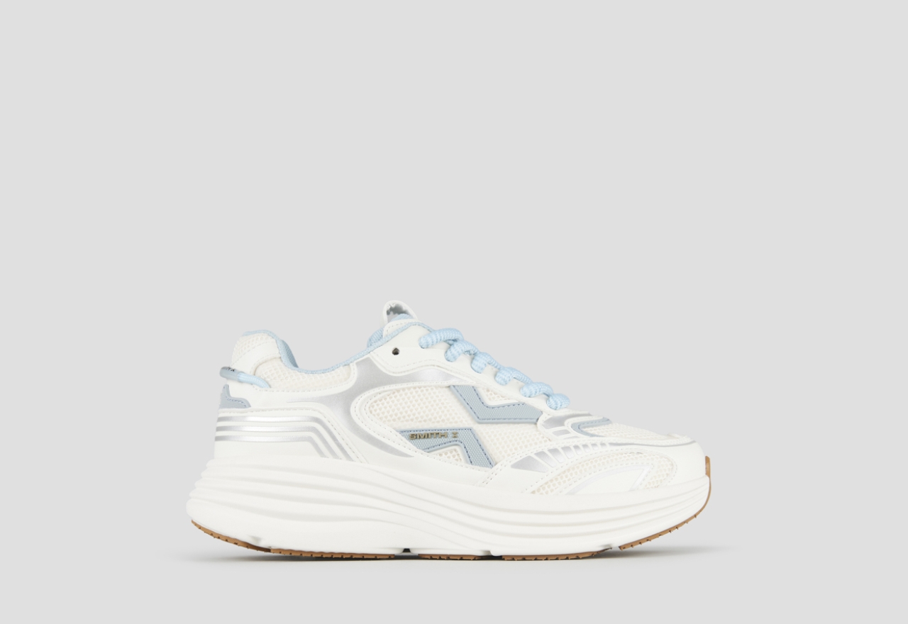 Sneakers Alexander Smith storm donna in pelle bianca e tessuto tecnico con dettagli azzurri - 1