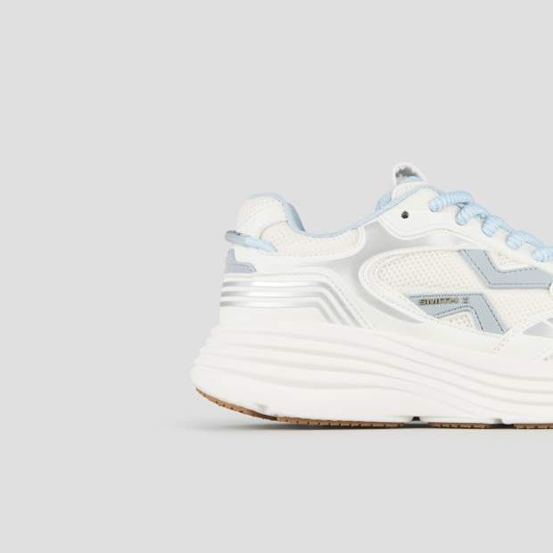 Sneakers Alexander Smith storm donna in pelle bianca e tessuto tecnico con dettagli azzurri - 2