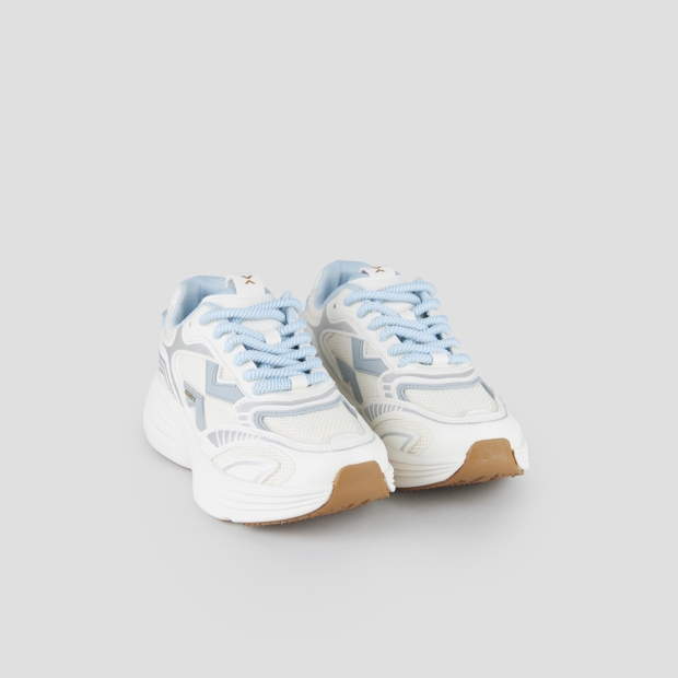 Sneakers Alexander Smith storm donna in pelle bianca e tessuto tecnico con dettagli azzurri - 3