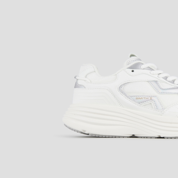 Sneakers Alexander Smith storm donna in pelle bianca e tessuto tecnico con dettagli iridescenti - 2