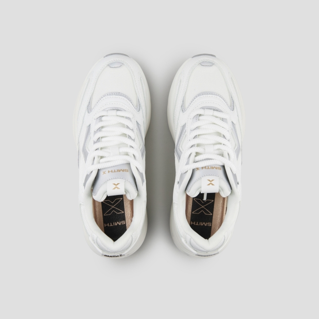 Sneakers Alexander Smith storm donna in pelle bianca e tessuto tecnico con dettagli iridescenti - 5