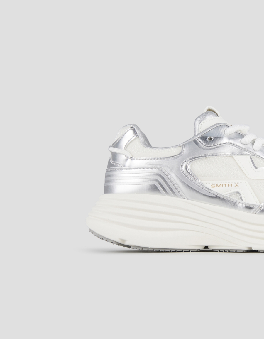 Sneakers Alexander Smith storm donna in pelle laminata argento e tessuto tecnico - 2