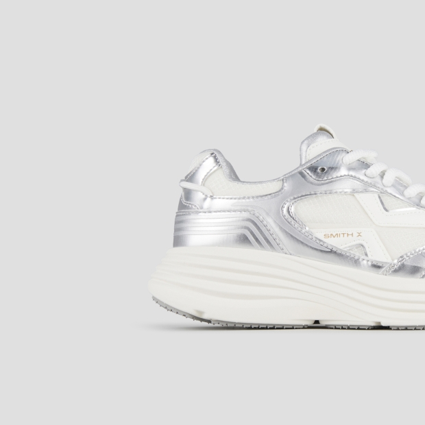 Sneakers Alexander Smith storm donna in pelle laminata argento e tessuto tecnico - 2