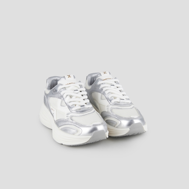 Sneakers Alexander Smith storm donna in pelle laminata argento e tessuto tecnico - 3