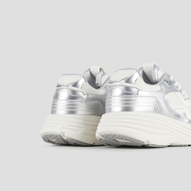 Sneakers Alexander Smith storm donna in pelle laminata argento e tessuto tecnico - 4
