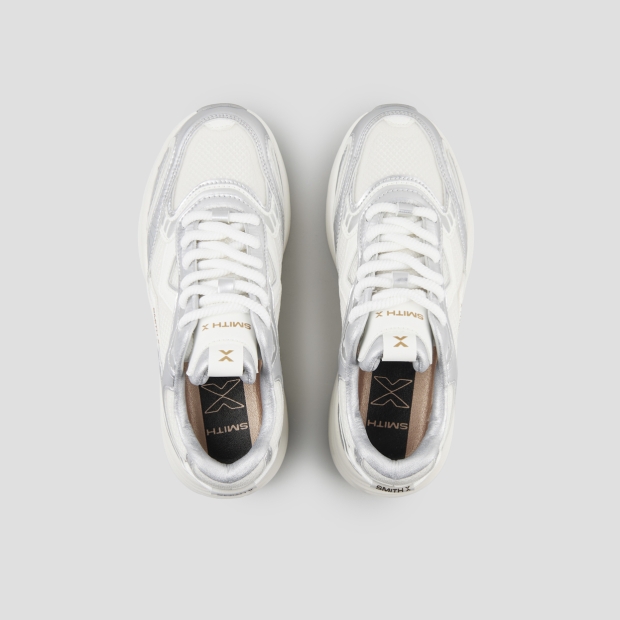 Sneakers Alexander Smith storm donna in pelle laminata argento e tessuto tecnico - 5