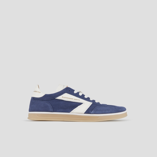 Sneakers Alexander Smith thames uomo in camoscio blu con logo bianco - 1