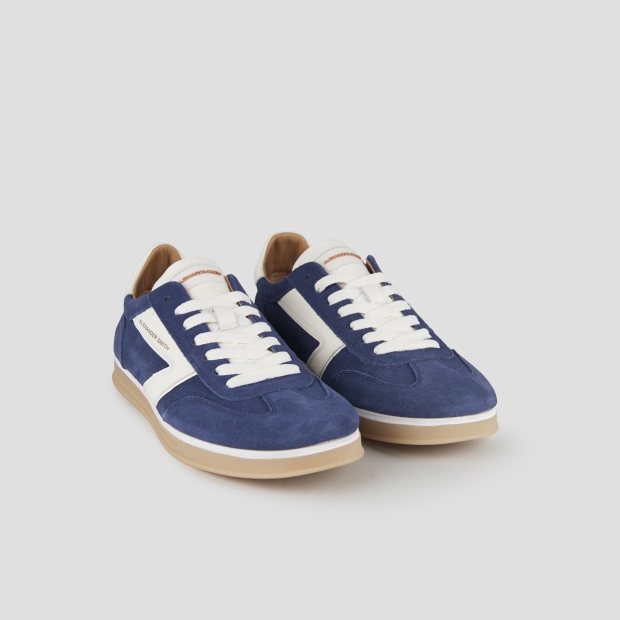 Sneakers Alexander Smith thames uomo in camoscio blu con logo bianco - 3