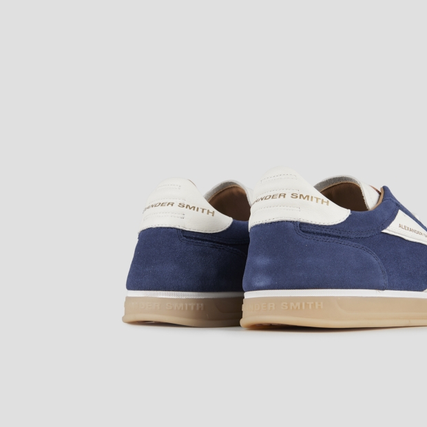 Sneakers Alexander Smith thames uomo in camoscio blu con logo bianco - 4