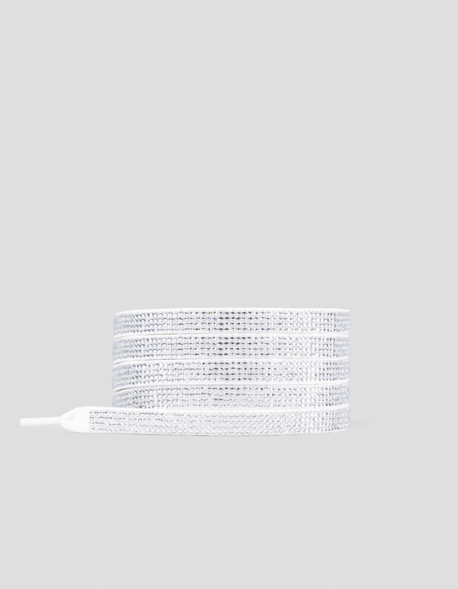 Sneakers Alexander Smith lacci donna full strass bianco e argento - 1