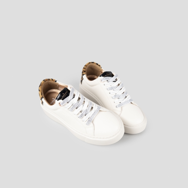Sneakers Alexander Smith lacci donna full strass bianco e argento - 2