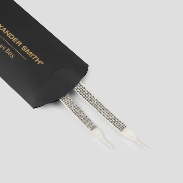 Sneakers Alexander Smith lacci donna full strass in bianco con strass oro - 3