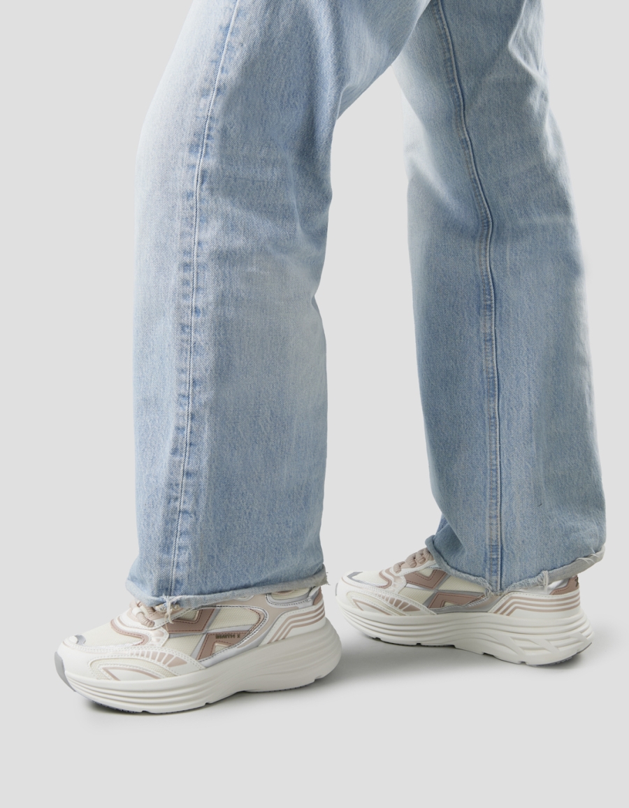 Sneakers Alexander Smith storm donna in pelle bianca e rosa e tessuto tecnico - 2