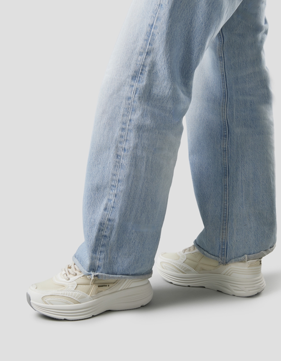 Sneakers Alexander Smith storm donna in pelle bianca e tessuto tecnico giallo chiaro - 2