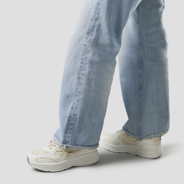 Sneakers Alexander Smith storm donna in pelle bianca e tessuto tecnico giallo chiaro - 2