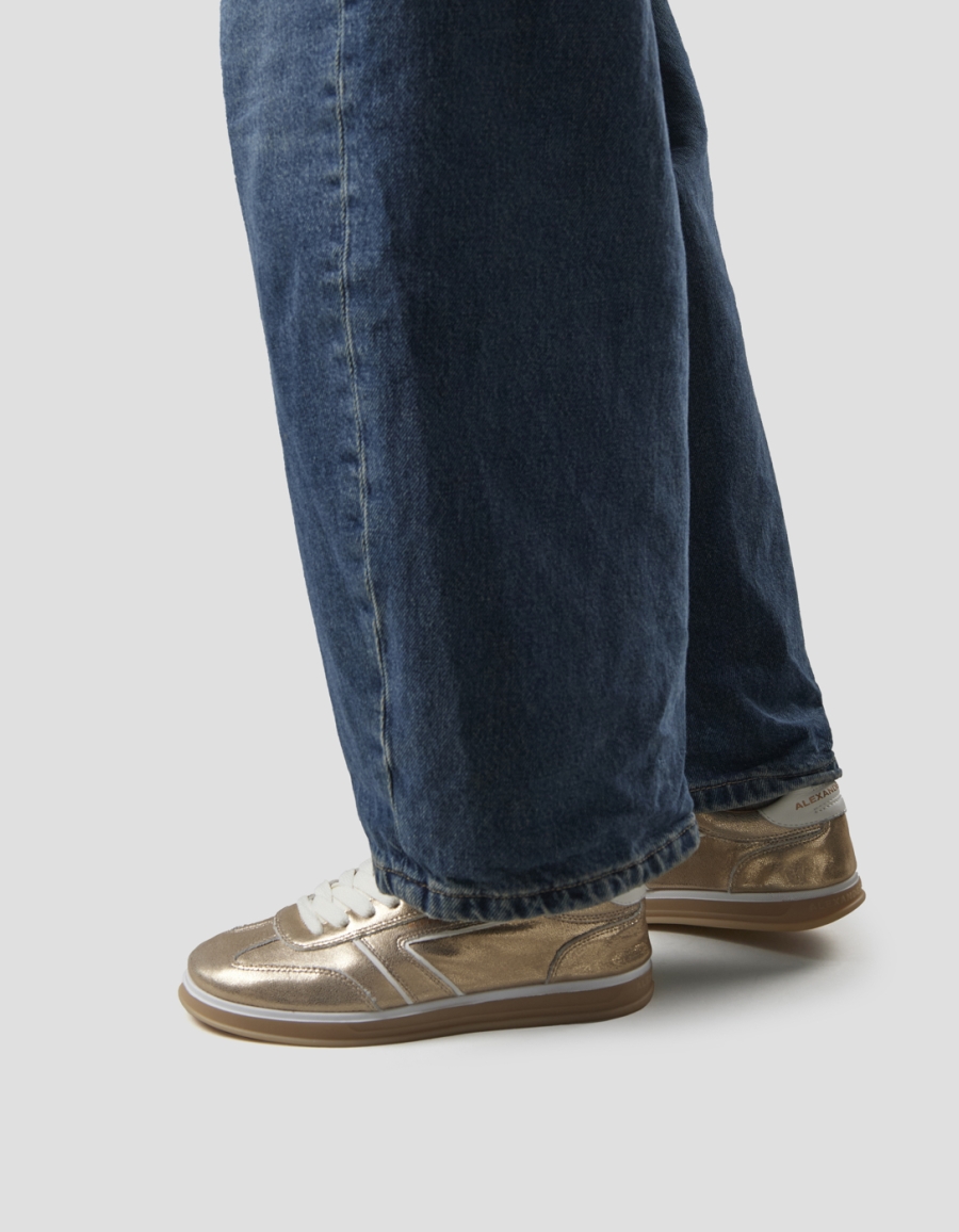 Sneakers Alexander Smith thames donna in pelle laminata oro - 2