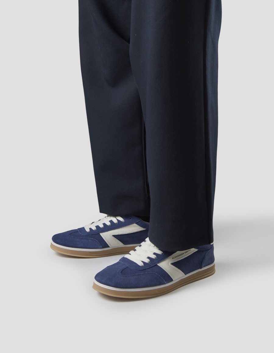 Sneakers Alexander Smith thames uomo in camoscio blu con logo bianco - 2