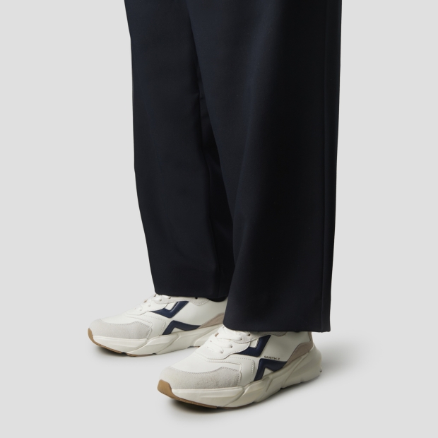 Sneakers Alexander Smith horizon uomo in bianco con inserti in suede e dettagli blu - 2