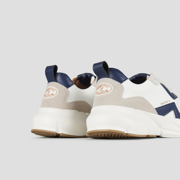 Sneakers Alexander Smith horizon uomo in bianco con inserti in suede e dettagli blu - 5