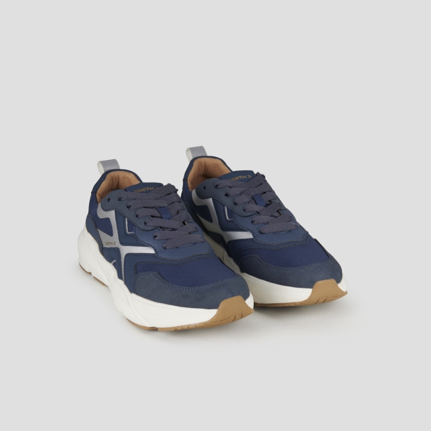 Sneakers Alexander Smith horizon uomo in blu con dettagli in suede e inserti in rip-stop - 4