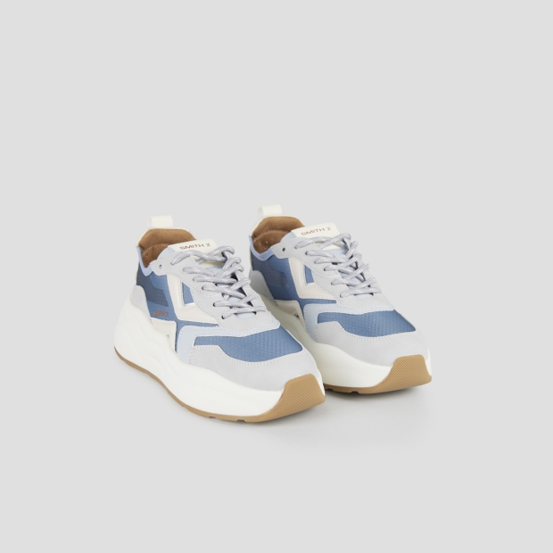 Sneakers Alexander Smith horizon donna in rip-stop semi-trasparente azzurro e dettagli in suede - 4