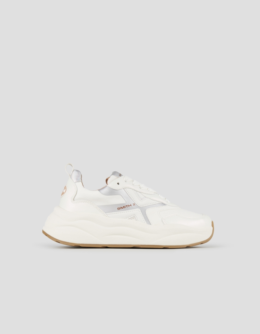 Sneakers Alexander Smith horizon donna in pelle bianca con dettagli iridescenti - 1