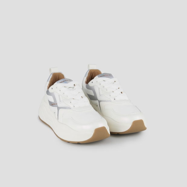 Sneakers Alexander Smith horizon donna in pelle bianca con dettagli iridescenti - 4