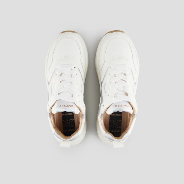 Sneakers Alexander Smith horizon donna in pelle bianca con dettagli iridescenti - 6