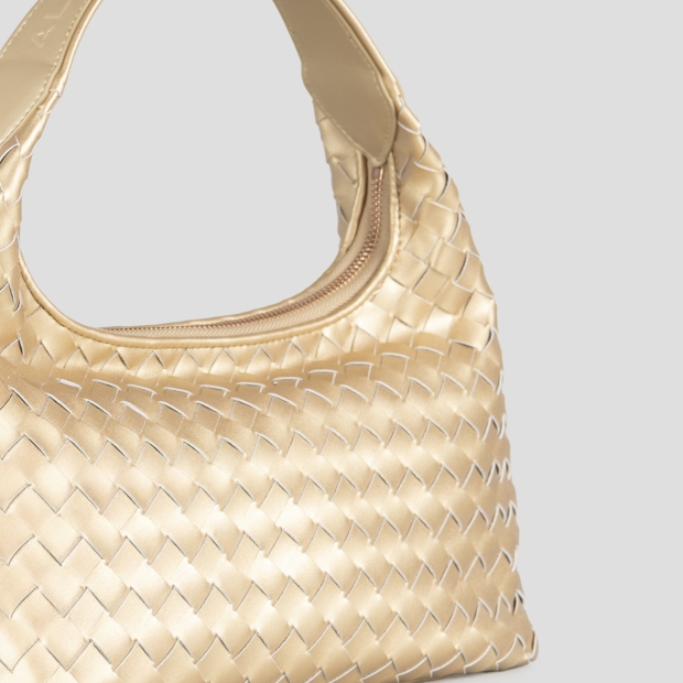 Sneakers Alexander Smith chloe small in pelle intrecciata laminata oro - 5