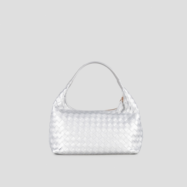 Sneakers Alexander Smith chloe small in pelle intrecciata laminata argento - 4