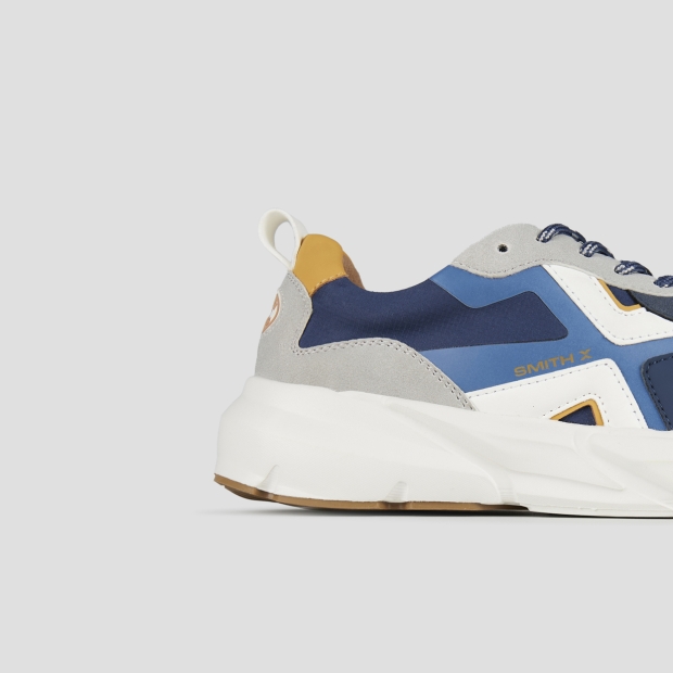 Sneakers Alexander Smith horizon uomo in blu con dettagli in suede grigio e inserti rip-stop - 3